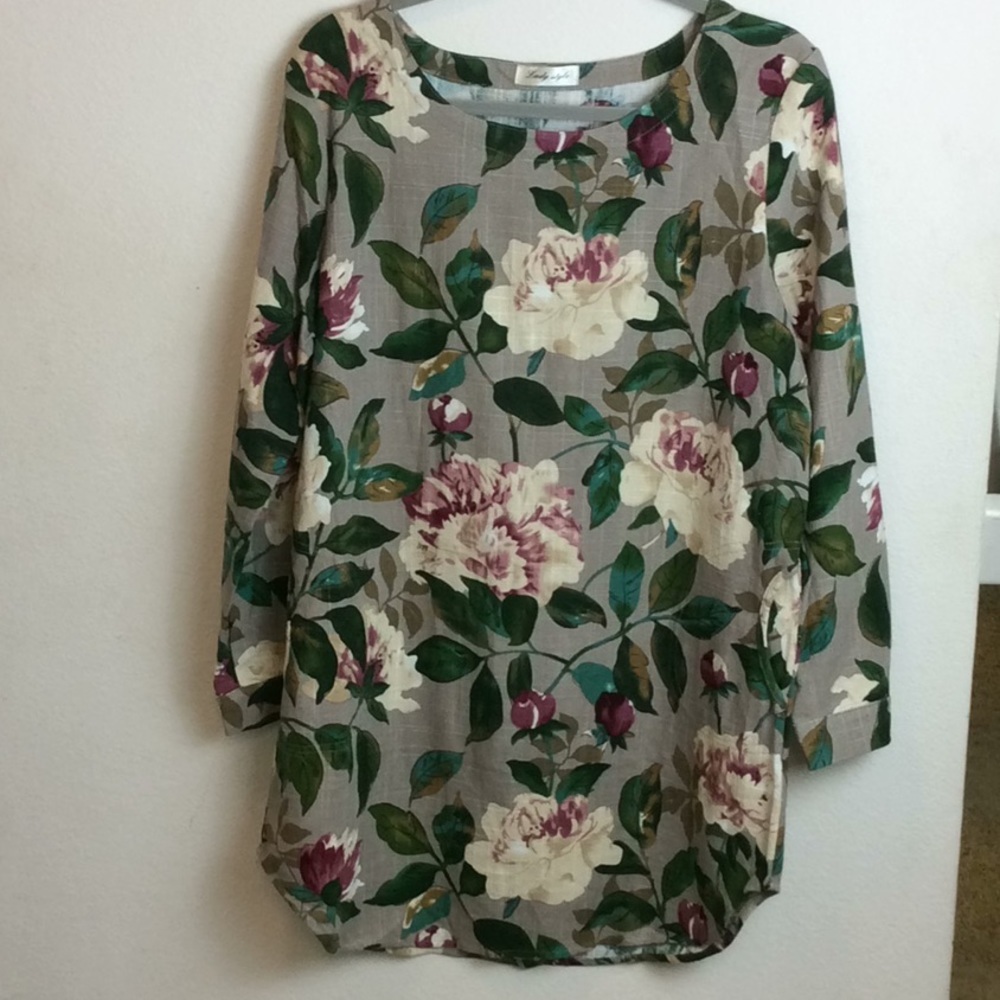 Lady Style Floral Dress/Top